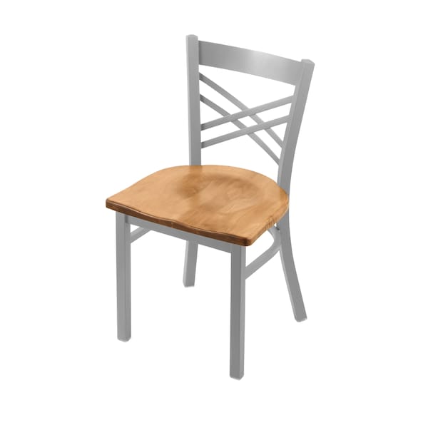 620 Catalina 18" Chair with Anodized Nickel Finish and Medium Maple Seat